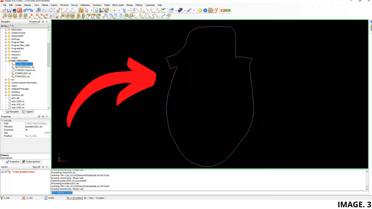Common Boundary String in Surpac