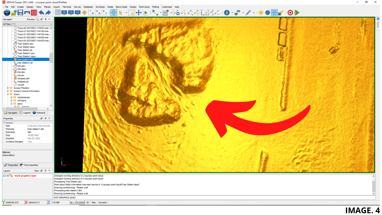 DTM over a Point Cloud Trimmed
